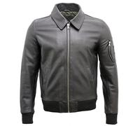 Men's A2 US Airforce Black Cowhide Analine Leather Bomber Jacket