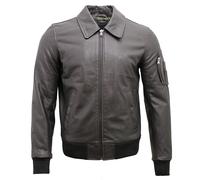 Infinity Leather Men's A2 Cowhide Leather Bomber Jacket-Oslo in Brown | Size: 4XL Infinity Leather Brown 4XL