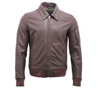 Infinity Leather Men's A2 Cowhide Leather Bomber Jacket-Oslo in Burgundy | Size: Small Infinity Leather Burgundy S