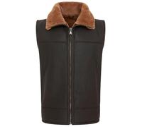 Infinity Leather Mens Aviator Shearling Bomber Gilet - Ambler - Ginger Brown - UK M | EU 48 | US 38