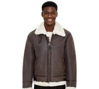 Infinity Leather Men's B3 Aviator Real Sheepskin Leather Flying Jacket-Oxford in Brown | Size: 2XL Infinity Leather Brown 2XL