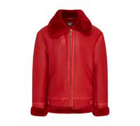 Infinity Leather Mens B3 Bomber RAF Aviator Sheepskin Jacket -Wyndham - Red - UK L | EU 50 | US 40