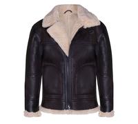 Infinity Leather Men's B3 Shearling Sheepskin Aviator Jacket-Gloucester in Dark Brown | Size: XL Infinity Leather Dark Brown XL