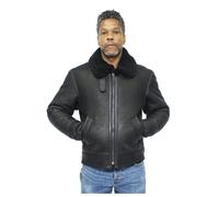 Infinity Leather Mens B3 WW2 Leather Sheepskin Aviator Flying Jacket-Charleston - Black - UK XS | EU 44 | US 34
