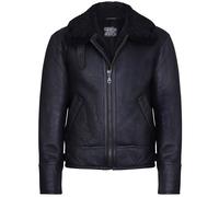 Infinity Leather Men's B3 WW2 Leather Sheepskin Aviator Flying Jacket-Charleston in Black | Size: 3XL Infinity Leather Black 3XL