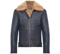Infinity Leather Men's B3 WW2 Leather Sheepskin Aviator Flying Jacket-Charleston in Brown | Size: XS Infinity Leather Brown XS