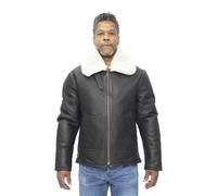 Infinity Leather Men's B3 WW2 Leather Sheepskin Aviator Flying Jacket-Hartland in Light Brown | Size: Small Infinity Leather Light Brown S
