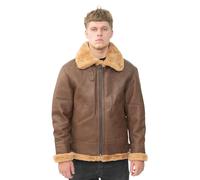 B3 WW2 Sheepskin Leather Aviator Jacket-Houston Infinity Leather Brown XL