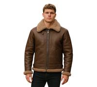 Infinity Leather Men's B3 WW2 Sheepskin Leather Flying Aviator Jacket-Paarl in Brown | Size: 2XL Infinity Leather Brown 2XL
