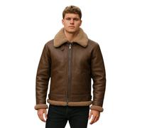 Infinity Leather Men's B3 WW2 Sheepskin Leather Flying Aviator Jacket-Paarl in Brown | Size: 4XL Infinity Leather Brown 4XL