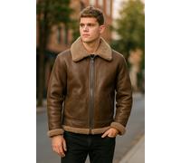 Infinity Leather Men's B3 WW2 Sheepskin Leather Flying Aviator Jacket-Seshego in Brown | Size: 3XL Infinity Leather Brown 3XL