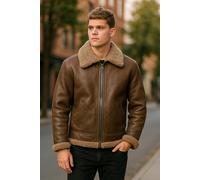 Infinity Leather Men's B3 WW2 Sheepskin Leather Flying Aviator Jacket-Seshego in Brown | Size: XL Infinity Leather Brown XL