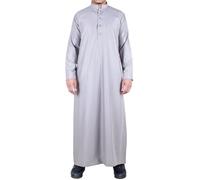 Infinity Leather Mens Beige Thobe Jubba Saudi Islamic Arabic Eid Cotton Kaftan Jubbah Umrah Robe