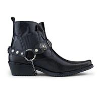 Infinity Leather Men's Black Leather Winklepicker Western Gothic Boots - Black - UK 11 | EU 45 | US 12