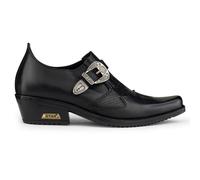 Infinity Leather Men's Black Leather Winklepickers Cowboy Cuban Biker Boots - Black - UK 6 | EU 40 | US 7
