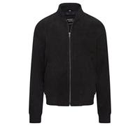 Infinity Leather Mens Black Soft Goat Suede MA-1 Varsity Bomber Jacket