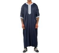 Infinity Leather Men's Blue Moroccan Thobe Jubba Robe Eid Djellaba Gandoura