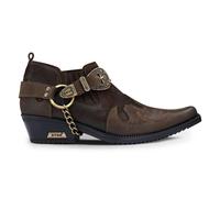 Infinity Leather Men's Brown Leather Metal Chain Winklepicker Cowboy Boots - Brown - UK 7 | EU 41 | US 8