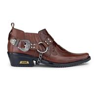 Infinity Leather Men's Brown Leather Winklepicker Cowboy Cuban Biker Boots - Brown - UK 7 | EU 41 | US 8