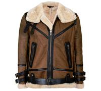 Infinity Leather Mens Brown Vintage Pilot B3 Sheepskin Jacket- KNOXVILLE - Brown - UK 4XL | EU 58 | US 48