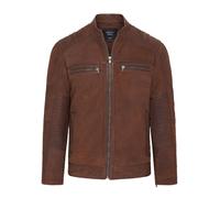 Infinity Leather Men's Buff Leather Cafe Racer Biker Jacket - Jinan in Brown | Size: Large Infinity Leather Brown L