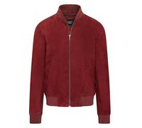 Infinity Leather Mens Burgundy Soft Goat Suede MA-1 Varsity Bomber Jacket
