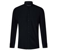 Infinity Leather Men's Club Collar Shirt 1920s Peaky Blinders With Bar Poplin Pin Smart in True Black | Size: XL Infinity Leather True Black XL