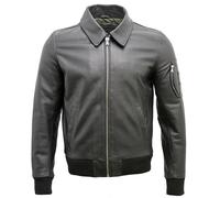 Infinity Leather Men's Cowhide Airline Leather A2 US Airforce Bomber Jacket in Black | Size: 2XL Infinity Leather Black 2XL