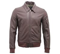 Infinity Leather Men's Cowhide Airline Leather A2 US Airforce Bomber Jacket in Burgundy | Size: Large Infinity Leather Burgundy L