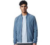 Infinity Leather Men's Goat Suede MA-1 Bomber Jacket-Antalya in Blue | Size: 2XL Infinity Leather Blue 2XL