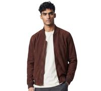 Infinity Leather Men's Goat Suede MA-1 Bomber Jacket-Antalya in Brown | Size: Medium Infinity Leather Brown M