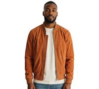 Infinity Leather Men's Goat Suede MA-1 Bomber Jacket-Antalya in Tan | Size: XL Infinity Leather Tan XL
