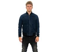 Infinity Leather Mens Goat Suede MA-1 Bomber Jacket-Auckland - Navy - UK XS | EU 44 | US 34