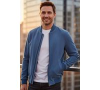 Infinity Leather Men's Goat Suede MA-1 Bomber Jacket-North in Blue | Size: 3XL Infinity Leather Blue 3XL