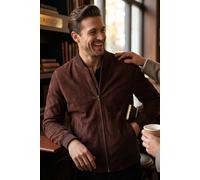 Infinity Leather Men's Goat Suede MA-1 Bomber Jacket-North in Brown | Size: 3XL Infinity Leather Brown 3XL