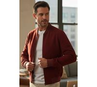 Infinity Leather Men's Goat Suede MA-1 Bomber Jacket-North in Burgundy | Size: XL Infinity Leather Burgundy XL