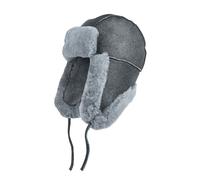 Infinity Leather Unisex B3 Russian Ushanka RAF Aviator Shearling Sheepskin Suede Trapper Flying Hat Grey