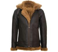 Infinity Leather Mens Hooded Sheepskin Leather B3 Flying Jacket-Columbus - Brown Ginger - UK 4XL | EU 58 | US 48