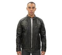 Infinity Leather Men's Leather Biker Jacket-Naples in True Black | Size: Medium Infinity Leather True Black M