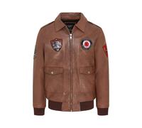 Infinity Leather Men's Leather Bomber G-1 Aviator Collar Jacket - Maverick in Tan | Size: Large Infinity Leather Tan L