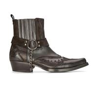 Infinity Leather Mens Leather Cowboy Ankle Boots Black Brown Cuban Biker Winklepicker Western - Black - UK 8 | EU 42 | US 9