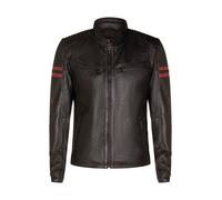 Infinity Leather Men's Leather Retro Bomber Jacket - Rome in Black | Size: 5XL Infinity Leather Black 5XL