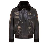 Infinity Leather Mens Leather US Air Force Bomber Jacket- Lieksa - Black - UK 3XL | EU 56 | US 46