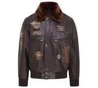 Infinity Leather Mens Leather US Air Force Bomber Jacket- Lieksa - Brown - UK 3XL | EU 56 | US 46
