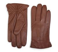 Infinity Leather Men's Leather Wool Lined Elastic Wrist Gloves - Chestnut - Small