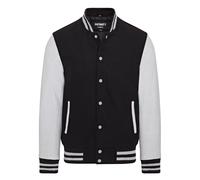 Infinity Leather Men's Letterman Baseball Wool Leather Varsity Bomber Jacket - Genoa in True Black | Size: 4XL Infinity Leather True Black 4XL
