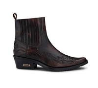 Infinity Leather Men's Mens Black/Brown Winklepicker Cowboy Ankle Boots in Black | Size: 10 Infinity Leather Black 10
