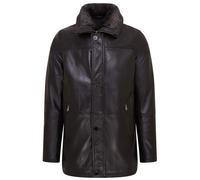 Infinity Leather Men's Mid-Length Warm Leather Trench Coat - Varkaus in Black | Size: Medium Infinity Leather Black M