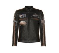 Infinity Leather Men's Racing Leather Biker Jacket-Portland in Black | Size: 5XL Infinity Leather Black 5XL