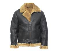 Infinity Leather Mens RAF Sheepskin Leather Aviator Jacket-Skyfair - UK 5XL | EU 60 | US 50 - Brown Ginger